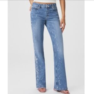 Paige Sabine Wide-Leg Artist Distressed Jeans